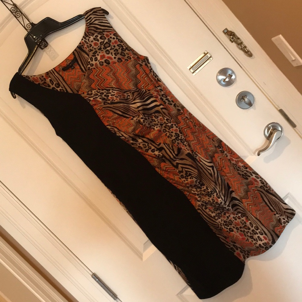 BENISTI Animal Print Asymmetric Dress (L)